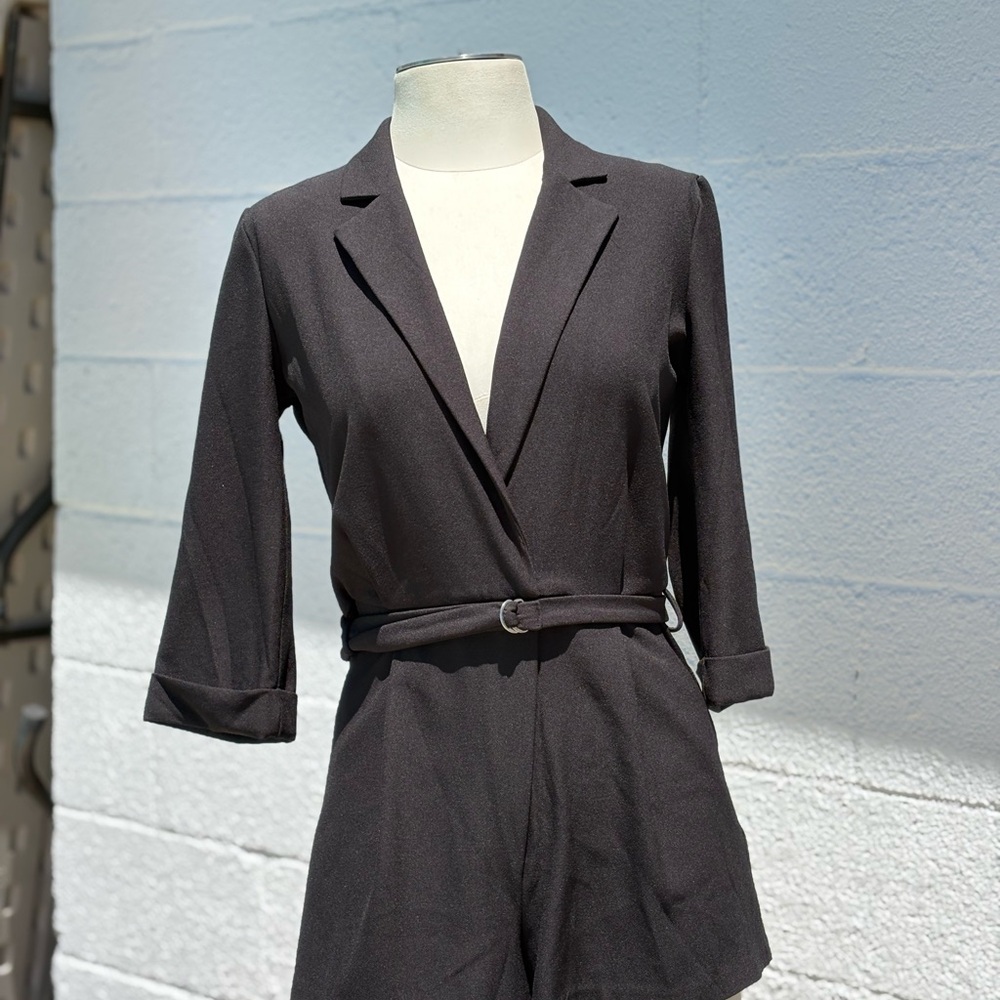 Forever 21 Black Belted Jumpsuit